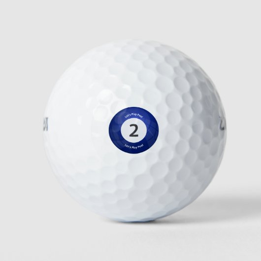 Laten we Pool Golf Ball spelen - Blue 2 Ball Golfballen (Voorkant)