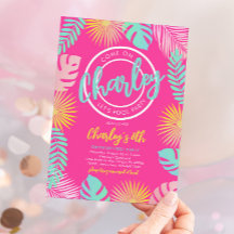 Laten we poolparty verjaardagsuitnodiging