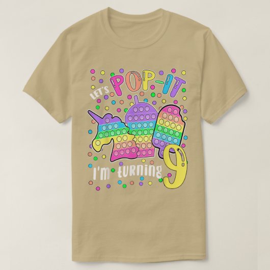 Laten we Pop-het ik maak 9 kleurrijke 9de verjaard T-shirt (Design voorkant)