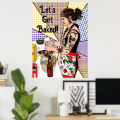 Laten we Pop Tattoo maken, Dame Baking Poster (Thuiskantoor)