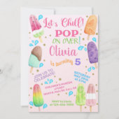 Laten we popsicles verjaardagsfeest uitnodigen. kaart (Voorkant)