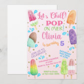 Laten we popsicles verjaardagsfeest uitnodigen. kaart (Voorkant / Achterkant)