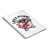 Laten we Pork Funny Rock Guitar Pig Pun Notitieboek (Rechterzijde)