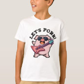 Laten we Pork Funny Rock Guitar Pig Pun T-shirt (Voorkant)