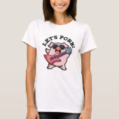 Laten we Pork Funny Rock Guitar Pig Pun T-shirt (Voorkant)