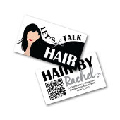 Laten we praten Hair Black Model Hair Salon QR Cod Visitekaartje