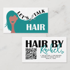 Laten we praten Hair Blauwgroen Model Hair Salon Q Visitekaartje