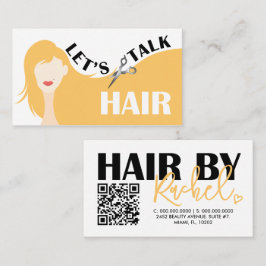 Laten we praten Hair Blonde Model Hair Salon QR Co Visitekaartje