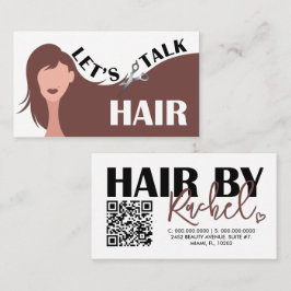Laten we praten Hair Brunette Model Hair Salon QR Visitekaartje