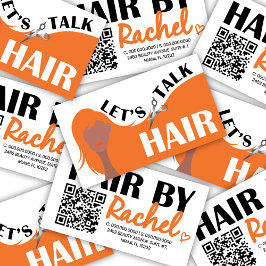 Laten we praten Hair Oranje Model Hair Salon QR Co Visitekaartje
