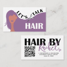 Laten we praten Hair Paarse Model Hair Salon QR Co