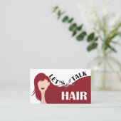 Laten we praten Hair Red Model Hair Salon QR Code Visitekaartje (Staand voorkant)