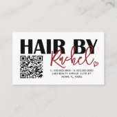 Laten we praten Hair Red Model Hair Salon QR Code Visitekaartje (Achterkant)