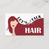 Laten we praten Hair Red Model Hair Salon QR Code Visitekaartje (Voorkant)