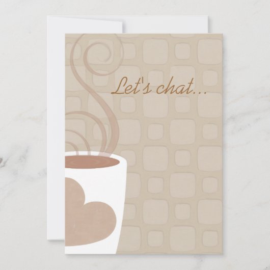 Laten we praten over de koffie luncheon uitnodigin kaart (Voorkant)