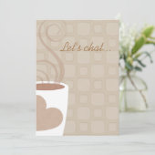Laten we praten over de koffie luncheon uitnodigin kaart (Staand voorkant)