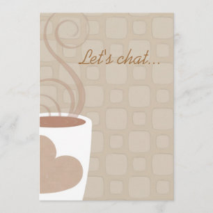 Laten we praten over de koffie luncheon uitnodigin kaart