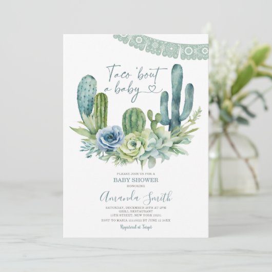 Laten we praten over een Baby groen cactus Baby sh Kaart (Staand voorkant)