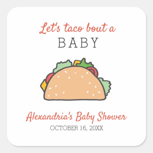 Laten we praten over een Baby Schattige Fiesta Bab Vierkante Sticker (Voorkant)