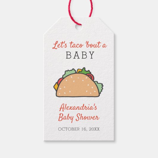 Laten we praten over een Baby shower Mexicaanse Fi Cadeaulabel (Voorkant)