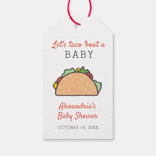 Laten we praten over een Baby shower Mexicaanse Fi Cadeaulabel (Achterkant)