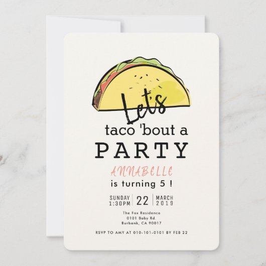 Laten we praten over een feestje Fiesta Verjaardag Kaart (Voorkant)