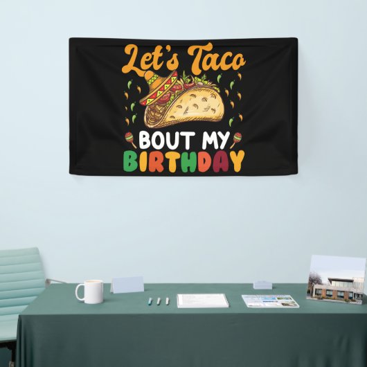 Laten we praten over mijn verjaardagscinco de Mayo Spandoek (Beurs)