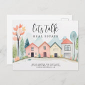 Laten we praten Real Estate Contact Info Marketing Briefkaart (Voorkant / Achterkant)