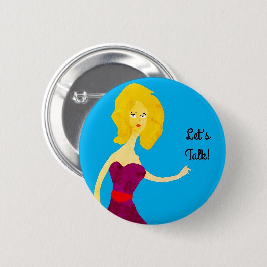 Laten we praten ronde button 5,7 cm (Voorkant /achterkant)