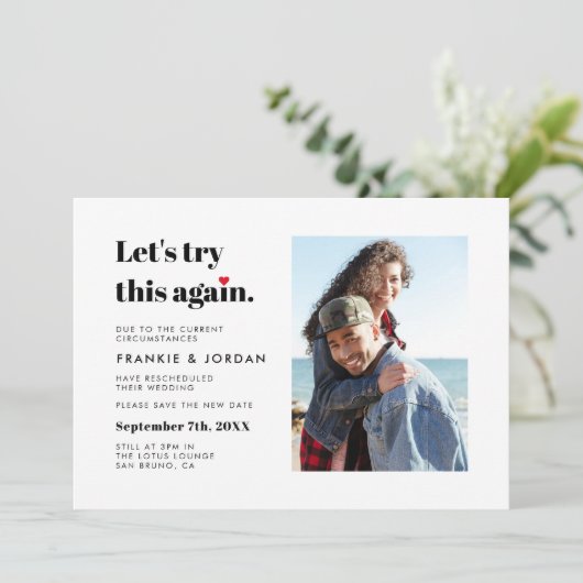 Laten we proberen deze bruiloft opnieuw wijzigen v kaart (Staand voorkant)