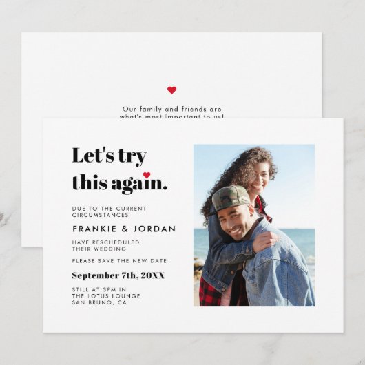 Laten we proberen deze bruiloft opnieuw wijzigen v kaart (Voorkant / Achterkant)