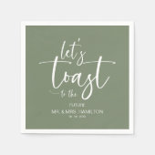 Laten we proosten op een chique kalligrafie verlov servet (Voorkant)