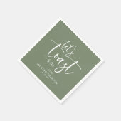 Laten we proosten op een chique kalligrafie verlov servet (Hoek)