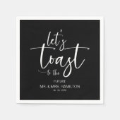 Laten we proosten op een chique kalligrafie verlov servet (Voorkant)