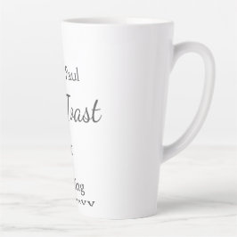 Laten we proosten op het huwelijk naam datum eenvo latte mok