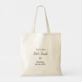 Laten we proosten op het huwelijk naam datum simpe tote bag (Achterkant)