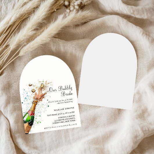 Laten we proosten op Roze Champagne Fles Bruidsdou Kaart