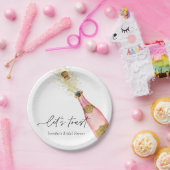 Laten we proosten op roze Vrijgezellenfeest Papieren Bordje (Feest)