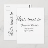 Laten we proosten op verlovingsfeest naam datum el briefkaart (Voorkant / Achterkant)