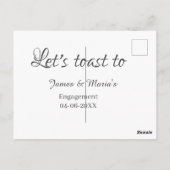 Laten we proosten op verlovingsfeest naam datum el briefkaart (Achterkant)