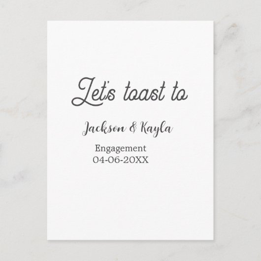 Laten we proosten op verlovingsfeest naam datum el briefkaart (Voorkant)