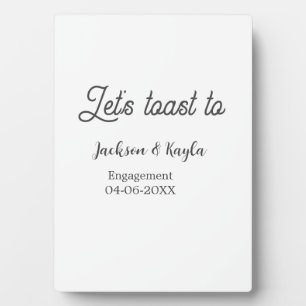 Laten we proosten op verlovingsfeest naam datum el fotoplaat