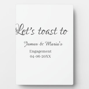 Laten we proosten op verlovingsfeest naam datum el fotoplaat