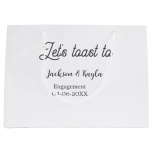 Laten we proosten op verlovingsfeest naam datum el groot cadeauzakje