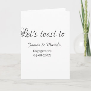 Laten we proosten op verlovingsfeest naam datum el kaart