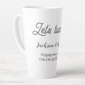 Laten we proosten op verlovingsfeest naam datum el latte mok (Linkerhoek)