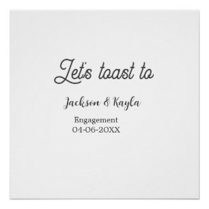 Laten we proosten op verlovingsfeest naam datum el perfect poster