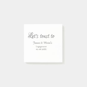 Laten we proosten op verlovingsfeest naam datum el post-it® notes