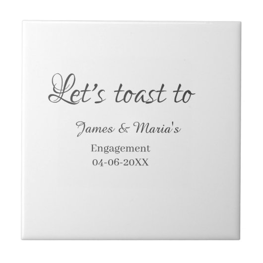 Laten we proosten op verlovingsfeest naam datum el tegeltje (Voorkant)