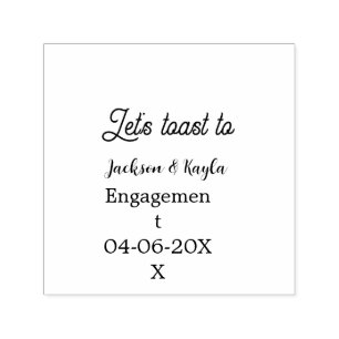 Laten we proosten op verlovingsfeest naam datum el zelfinktende stempel